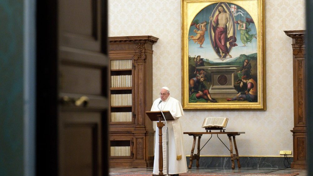 Pope's Regina Caeli in Library - Copyright: Vatican Media