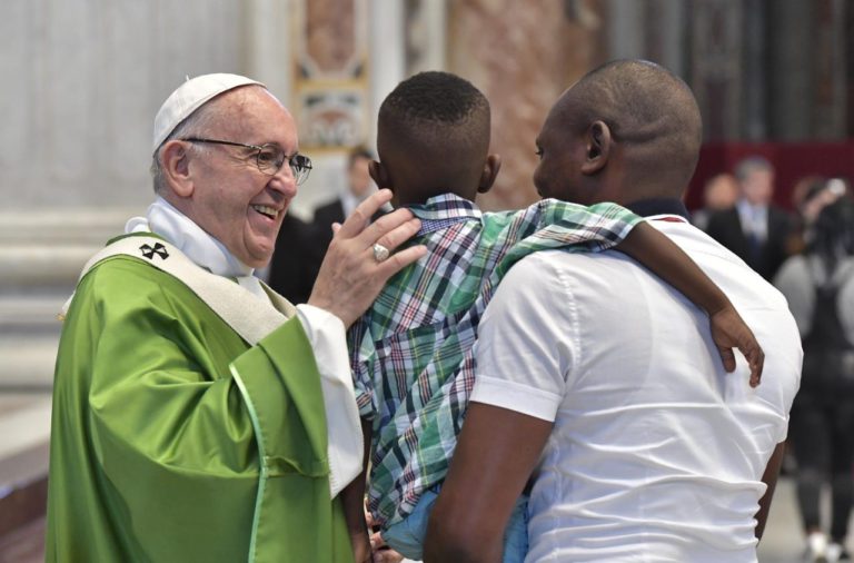 Pope at 2018 Mass for Migrants- Copyright: Vatican Media