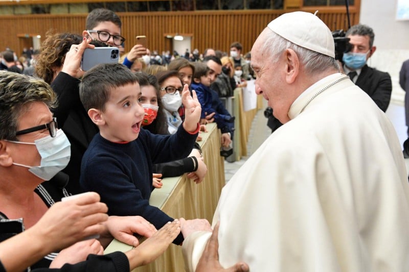 Pope Greets Vatican Employees and Their Families