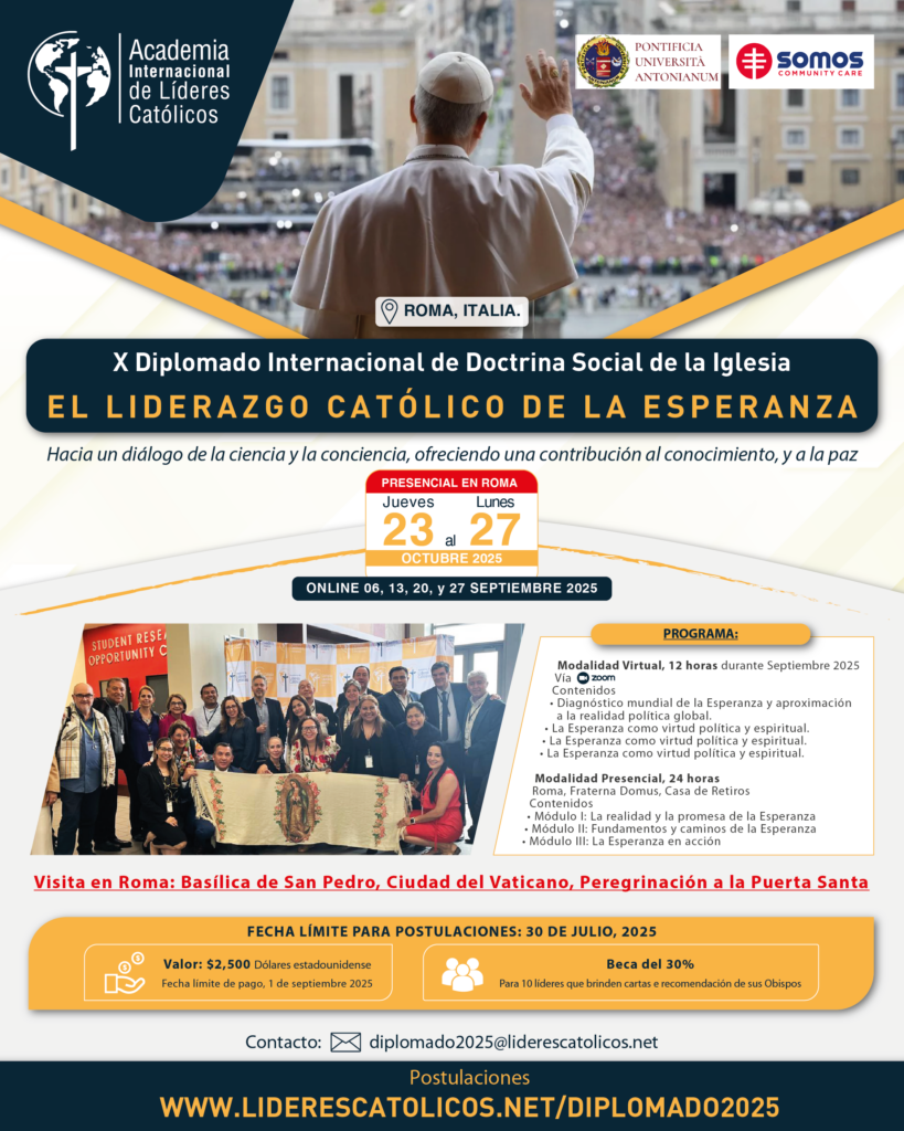 Formazione e fede nel Giubileo 2025: l’Accademia Internazionale dei Leader Cattolici e l’Università Antonianum annunciano il decimo Programma di Diploma Internazionale a Roma